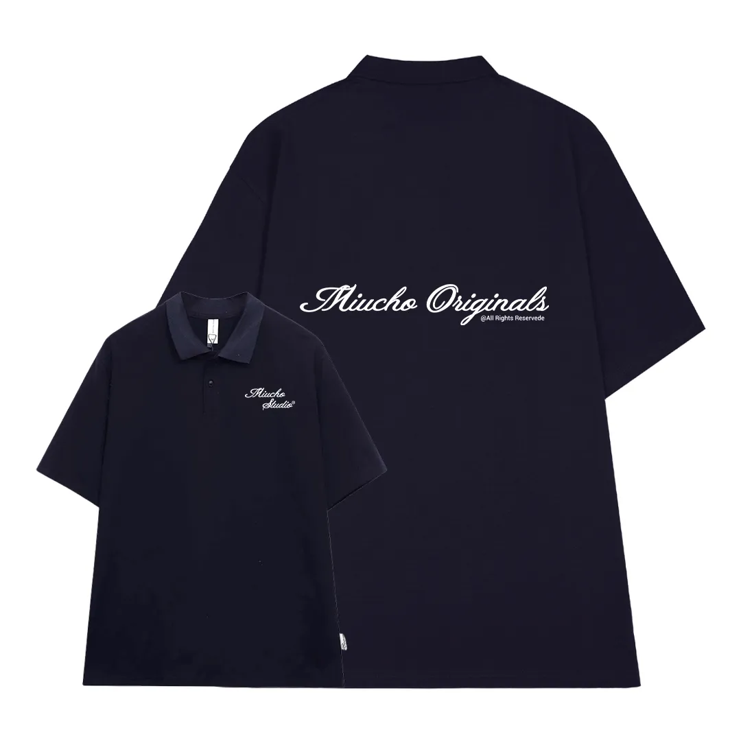 Áo polo unisex form oversize 2484 Miucho tay ngắn cổ trụ vải cotton thoáng mát cao cấp in typography_thumbnail_13