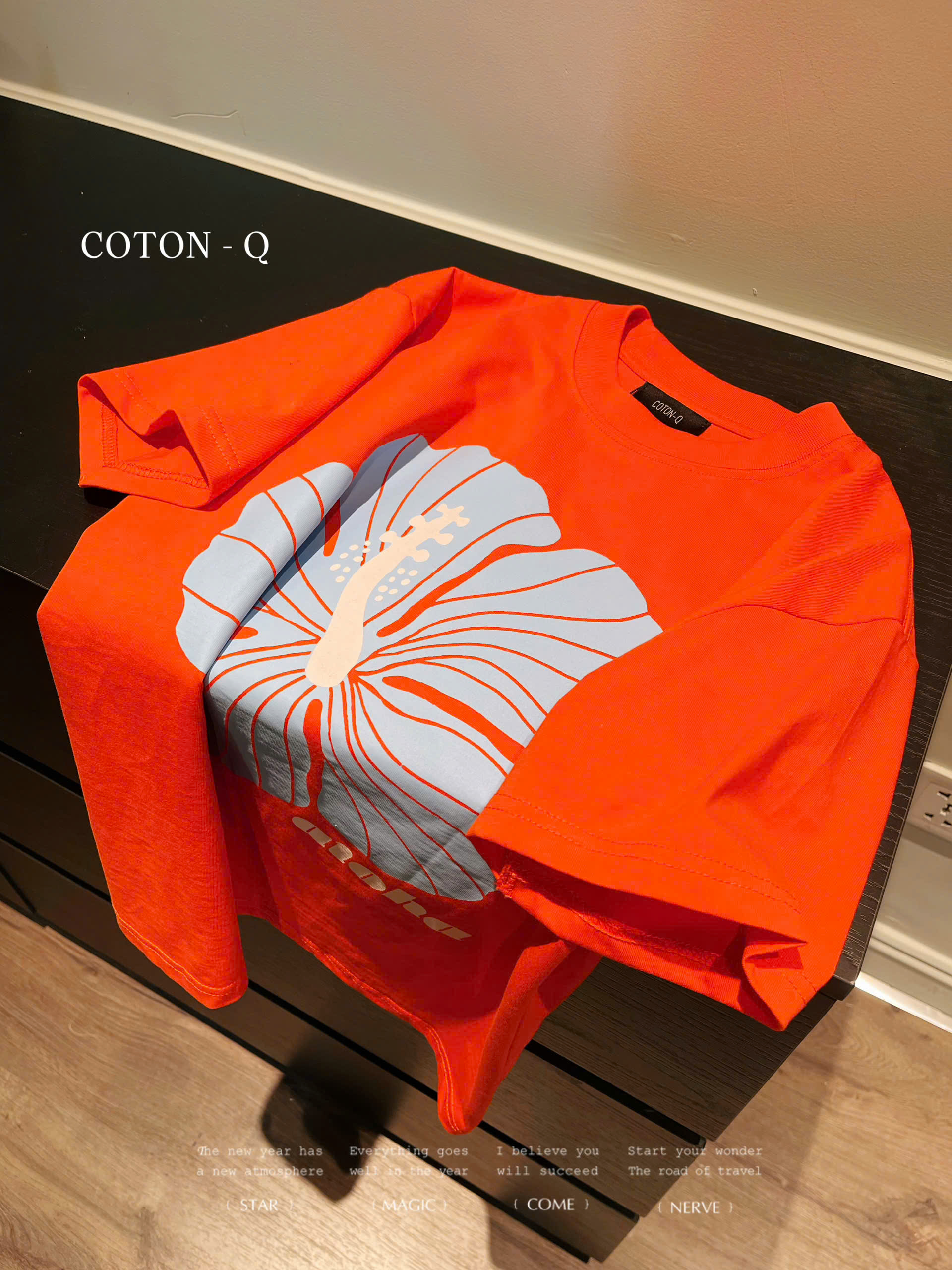 HA752 Áo thun hoa cam Coton Q