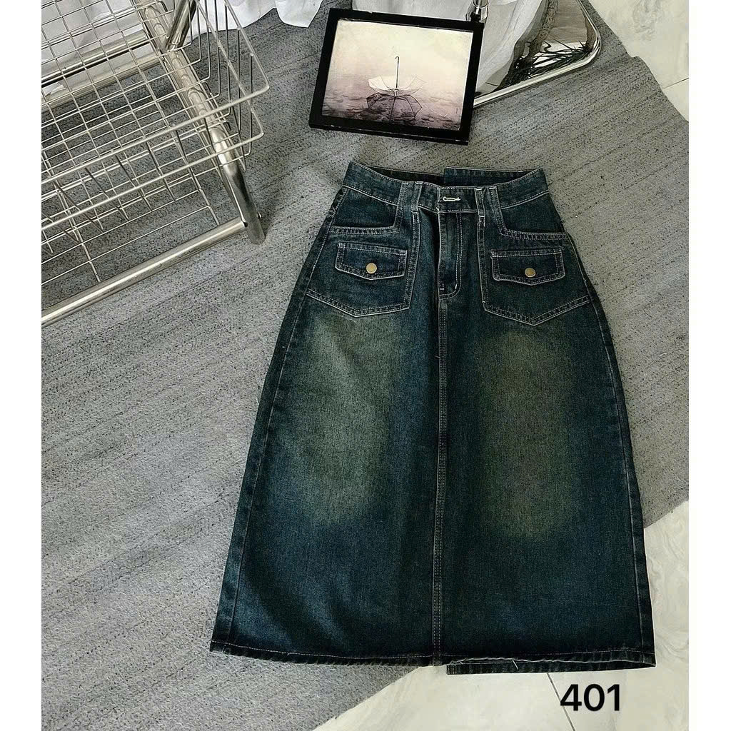 Chân váy dáng dài viền túi bigsize JV401 dành cho nàng béo mập từ 55-90kg