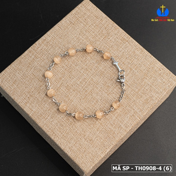 Lắc Mân Côi đá mắt mèo cam 6ly