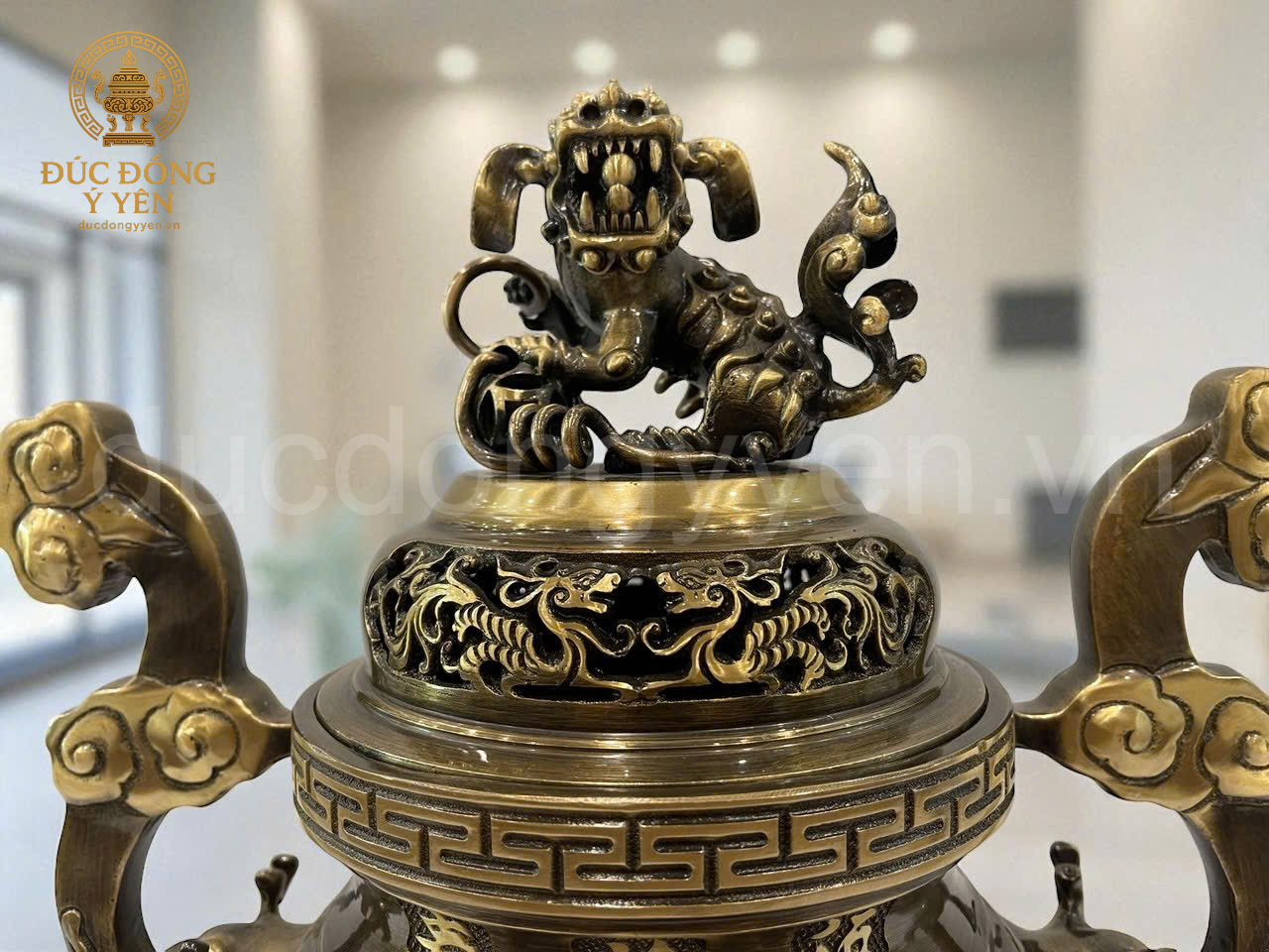 Bộ ngũ sự đúc đồng vàng thau làm màu giả cổ_thumbnail_4