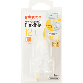 Núm Vú Silicon 12 + Pigeon siêu mềm vỉ/2 cái