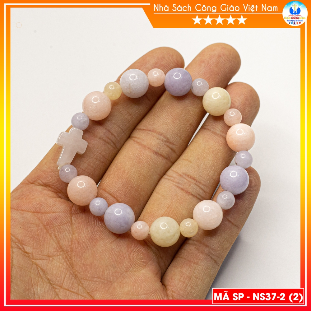 Vòng Mân Côi - Tràng hạt đeo tay 10ly NS37-2 Quà tặng Công Giáo, GIÁNG SINH, Lễ quan thầy, sinh nhật_thumbnail_1