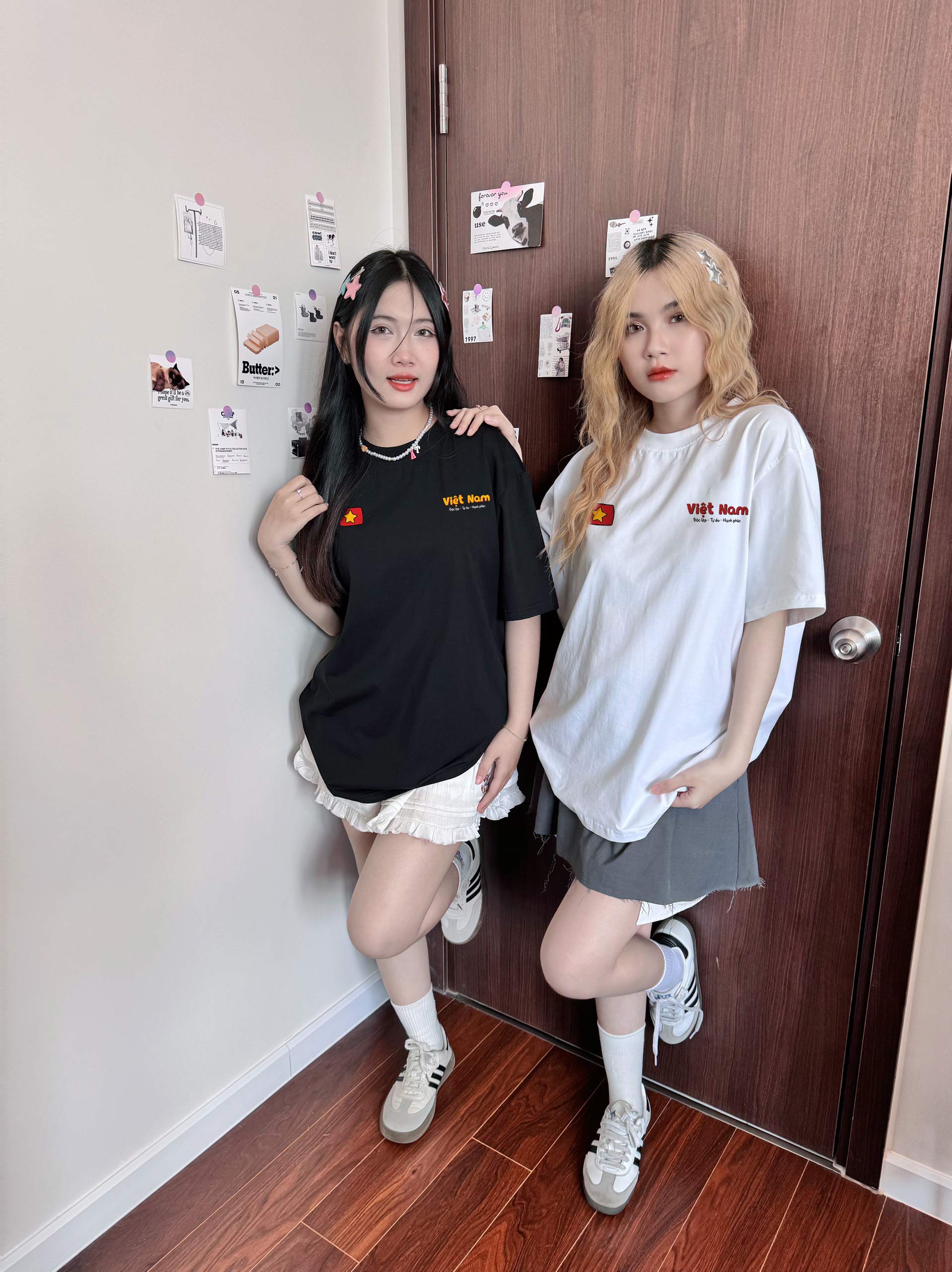 Áo thun nữ form rộng Việt Nam tôi yêu 2133 Miucho cổ tròn vải cotton 4c 220gsm thoáng mát in mix_thumbnail_4