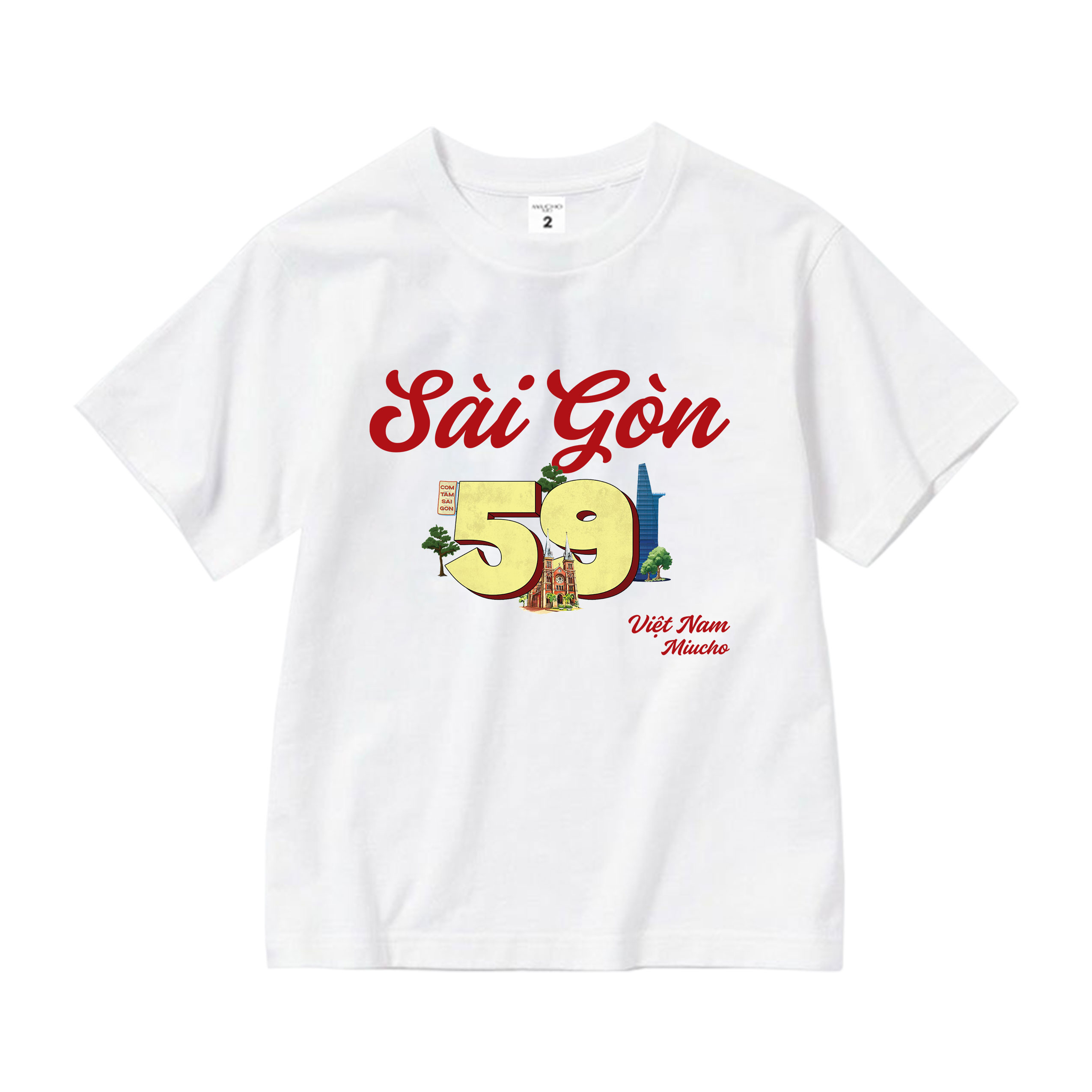 Áo thun du lịch Sài Gòn cho bé form rộng thoáng mát AED1283 Miucho Kid in mix_thumbnail_7