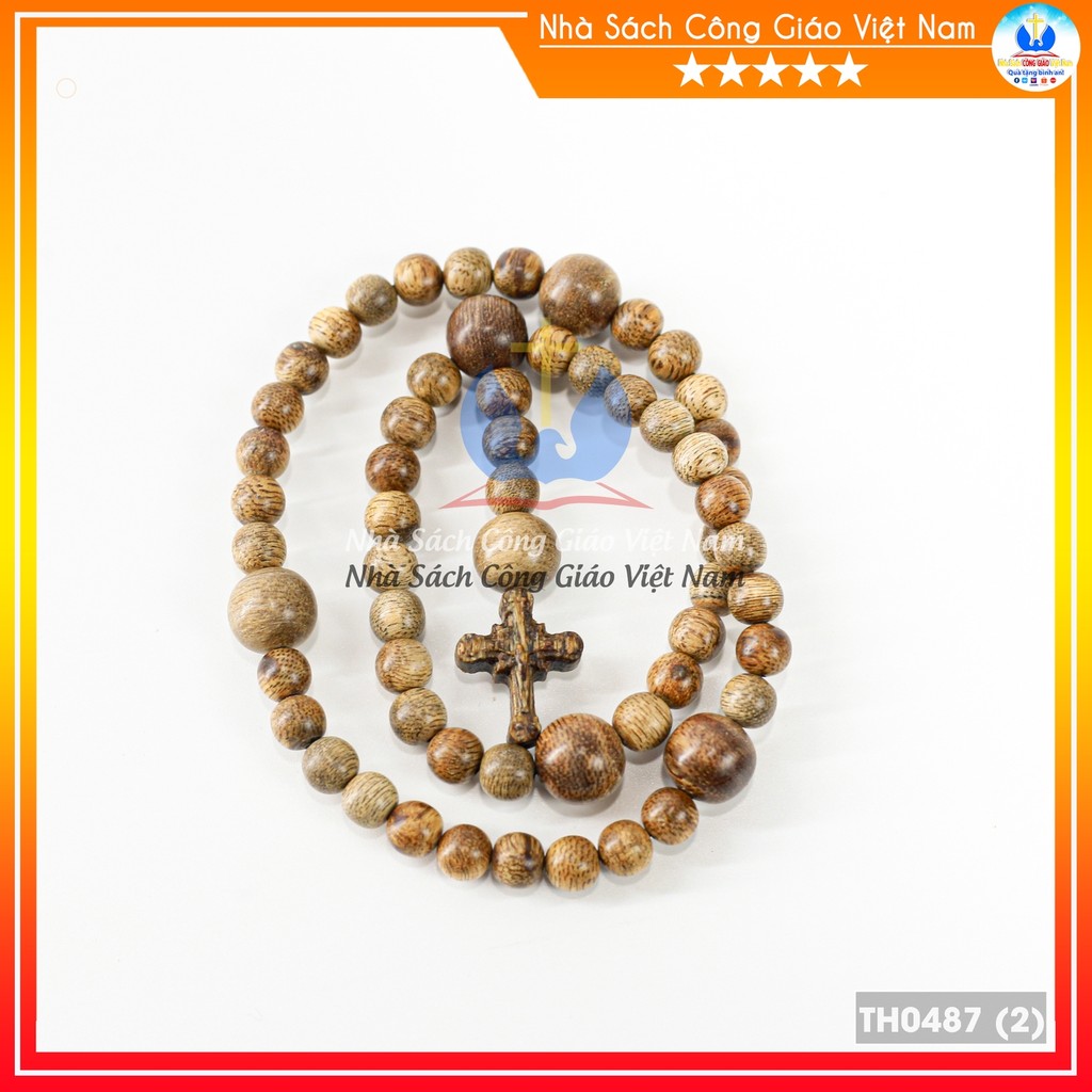 Tràng chuỗi Mân Côi 50 hạt trầm núi non 8ly mix 10ly NS162 Quà tặng Công Giáo, GIÁNG SINH, sinh nhật - TH0487_thumbnail_3