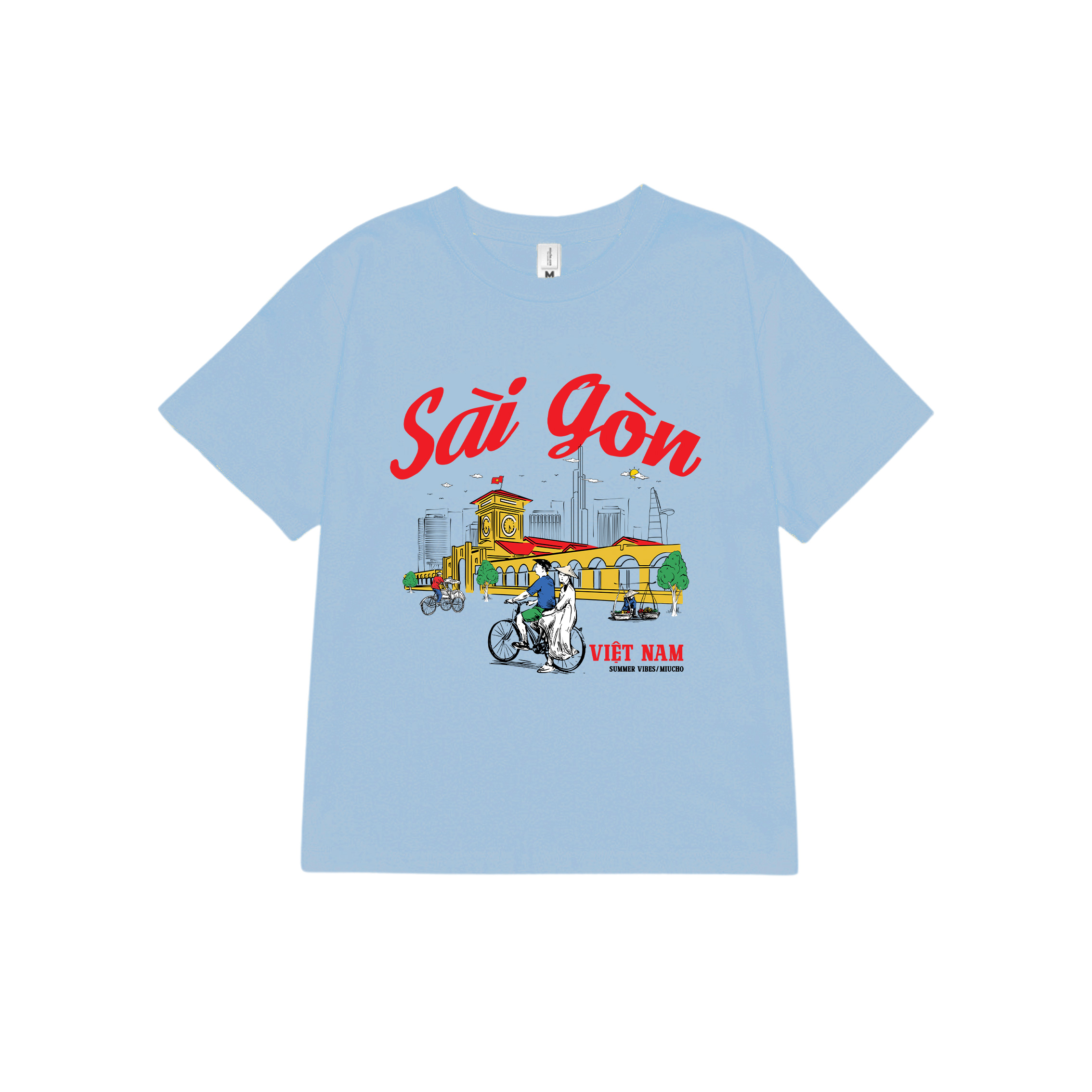 Áo thun baby tee form ôm xinh xắn ABD1273 Miucho tay ngắn cổ tròn in hình Sài Gòn