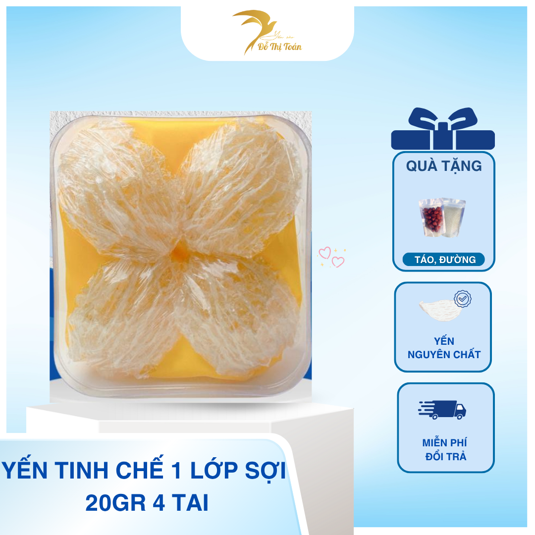 [S70] YẾN TINH CHẾ 1 LỚP SỢI (18-20 TAI/100Gr) - HỘP 20GR
