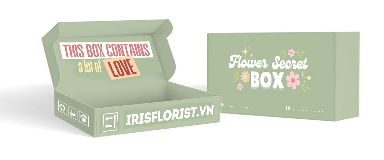 BOX CARTON - Flower Secret Box - Phù hợp các bó Size M/ M+