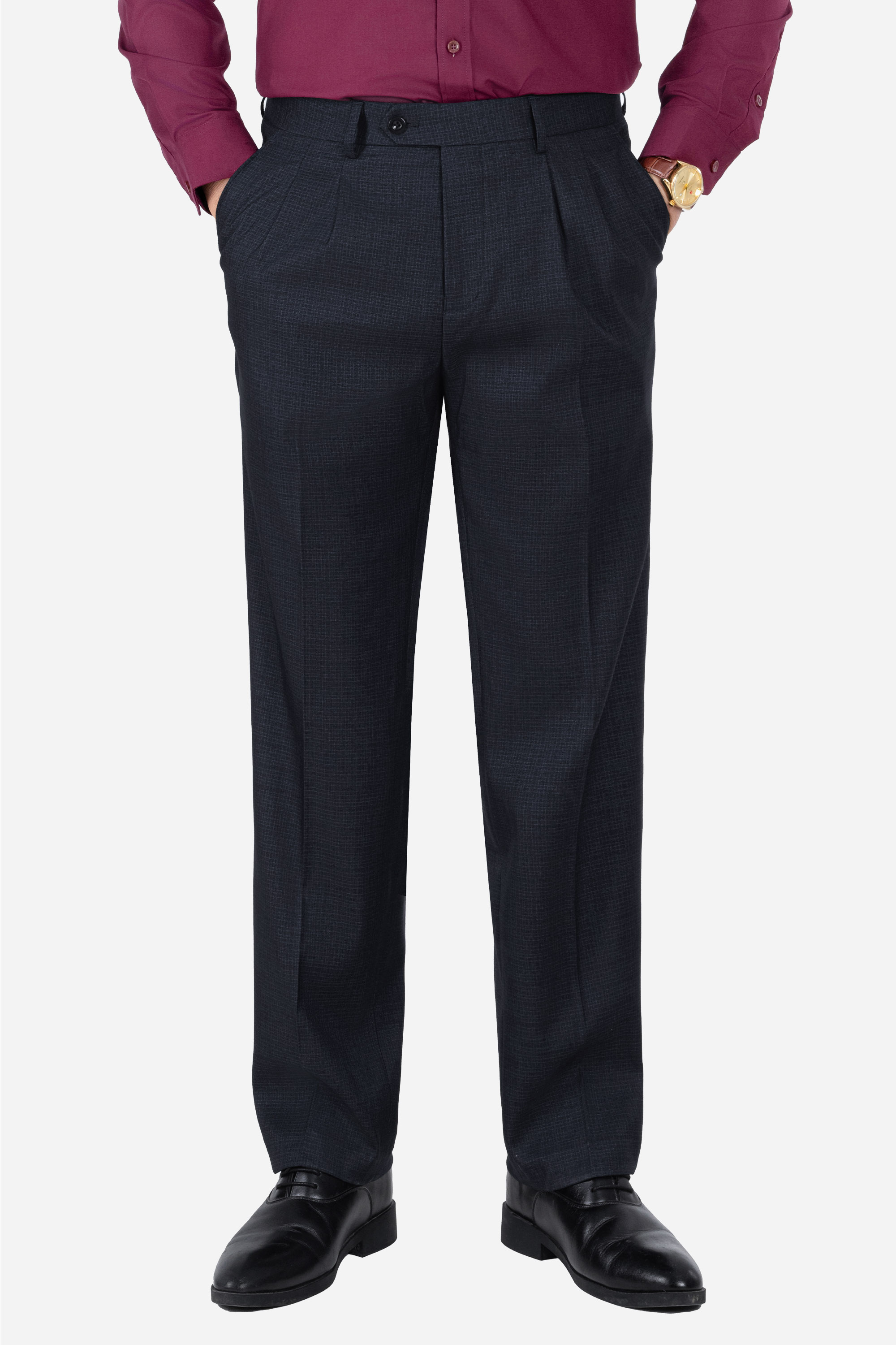 Quần Âu 2 Li Nam Trung Niên ANCHI Chất Liệu Cotton Cao Cấp Phom Suông Ống Rộng Màu Ghi Đen