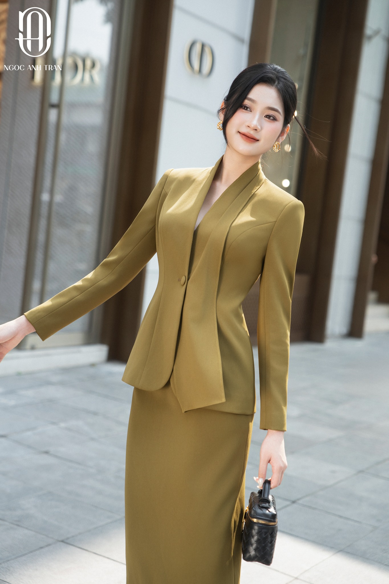 CV022 - Chân váy xanh rêu