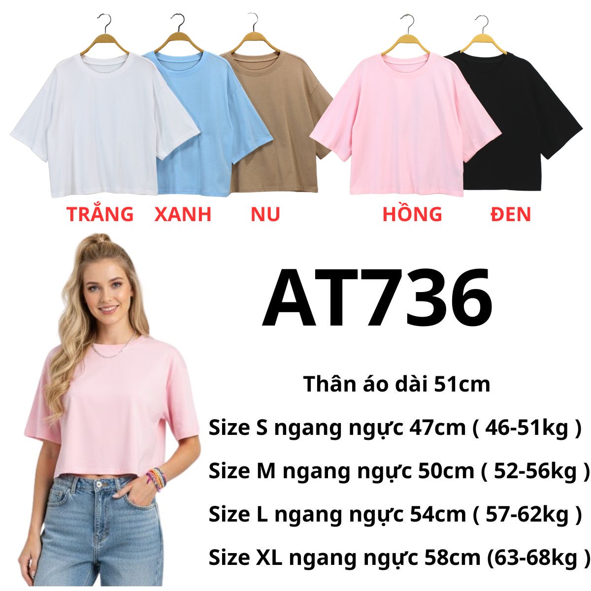 AT736 Áo thun crop