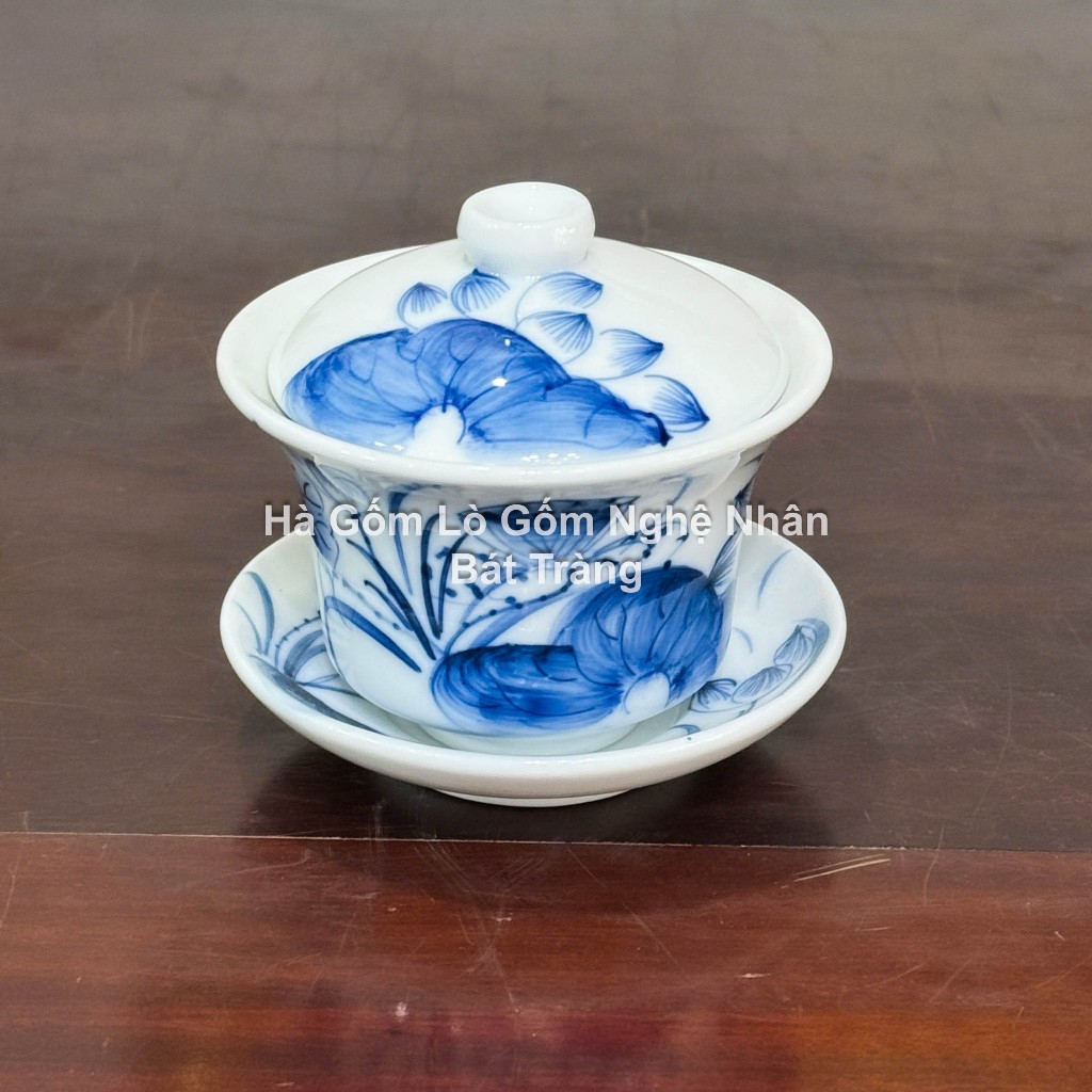 Sen Chàm Vẽ Tay Đồ Thờ Cúng Cao Cấp - Nghệ Nhân Bát Tràng Chế Tác - Bát hương lư hương - bộ đồ cúng_thumbnail_26