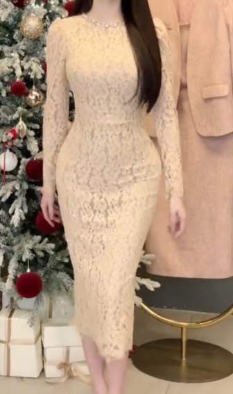 Đầm Bút Chì Cổ Tròn Viền Đá_thumbnail_9