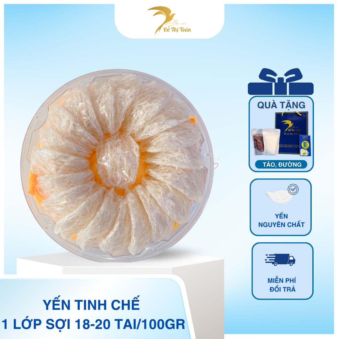 [S15] YẾN TINH CHẾ 1 LỚP SỢI (18-20 TAI/100Gr)- HỘP 100GR
