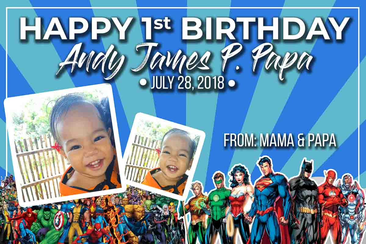Heroes Theme Birthday Tarp