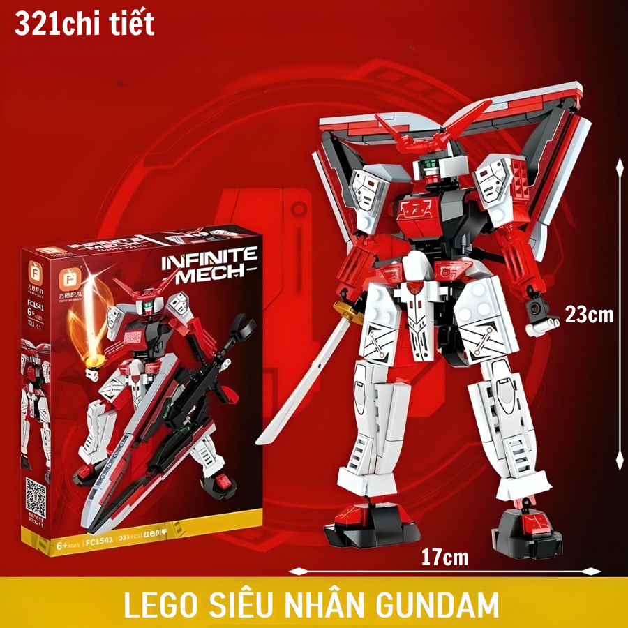 LEGO Mô hình lắp ghép 𝐒𝐢𝐞̂𝐮 𝐍𝐡𝐚̂𝐧 GUNDAM 300 chi tiết_thumbnail_8