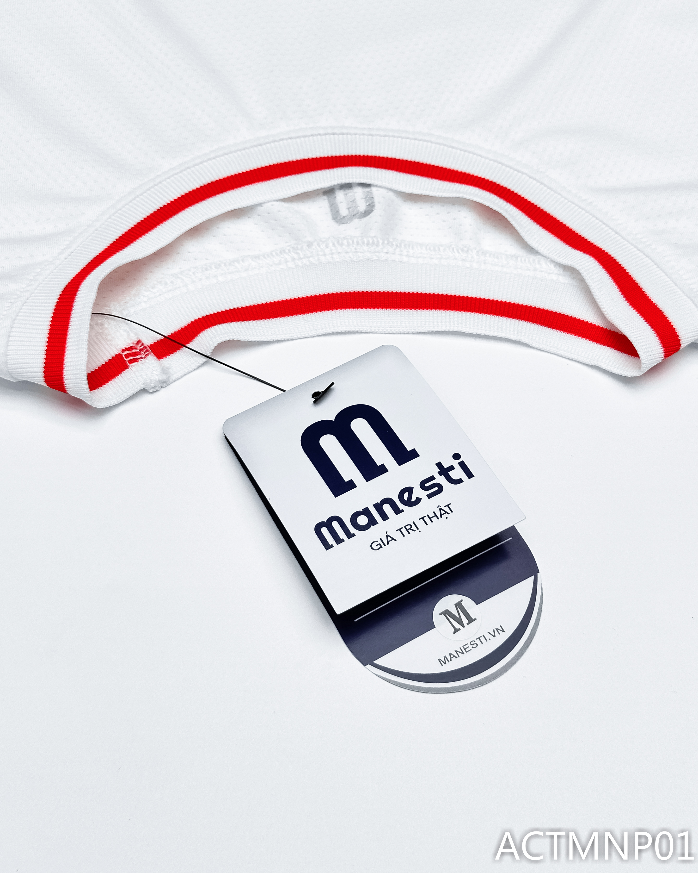 Áo thun thể thao nam trắng phối viền Redline Manesti_thumbnail_8