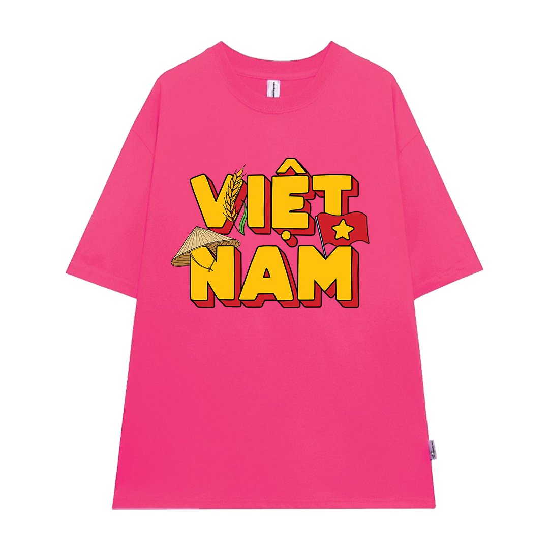 Áo thun Việt Nam tôi yêu form rộng 2118 Miucho cổ tròn vải cotton 4c 220gsm thoáng mát in mix_thumbnail_11