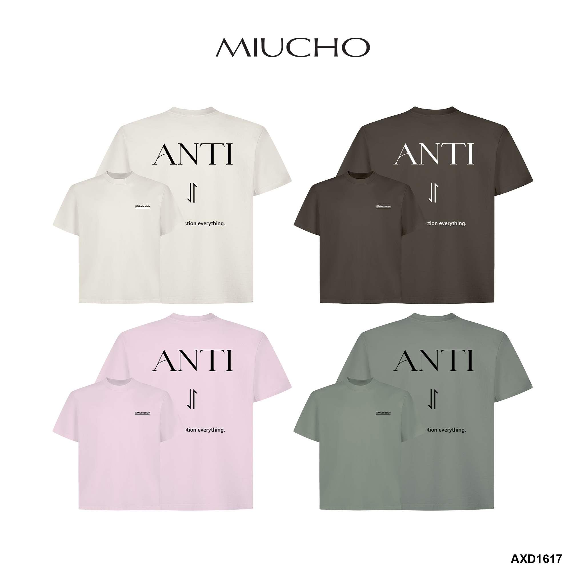 Áo phông nam form boxy vải 2C 250gsm AXD1617 Miucho Club Local Brand in basic