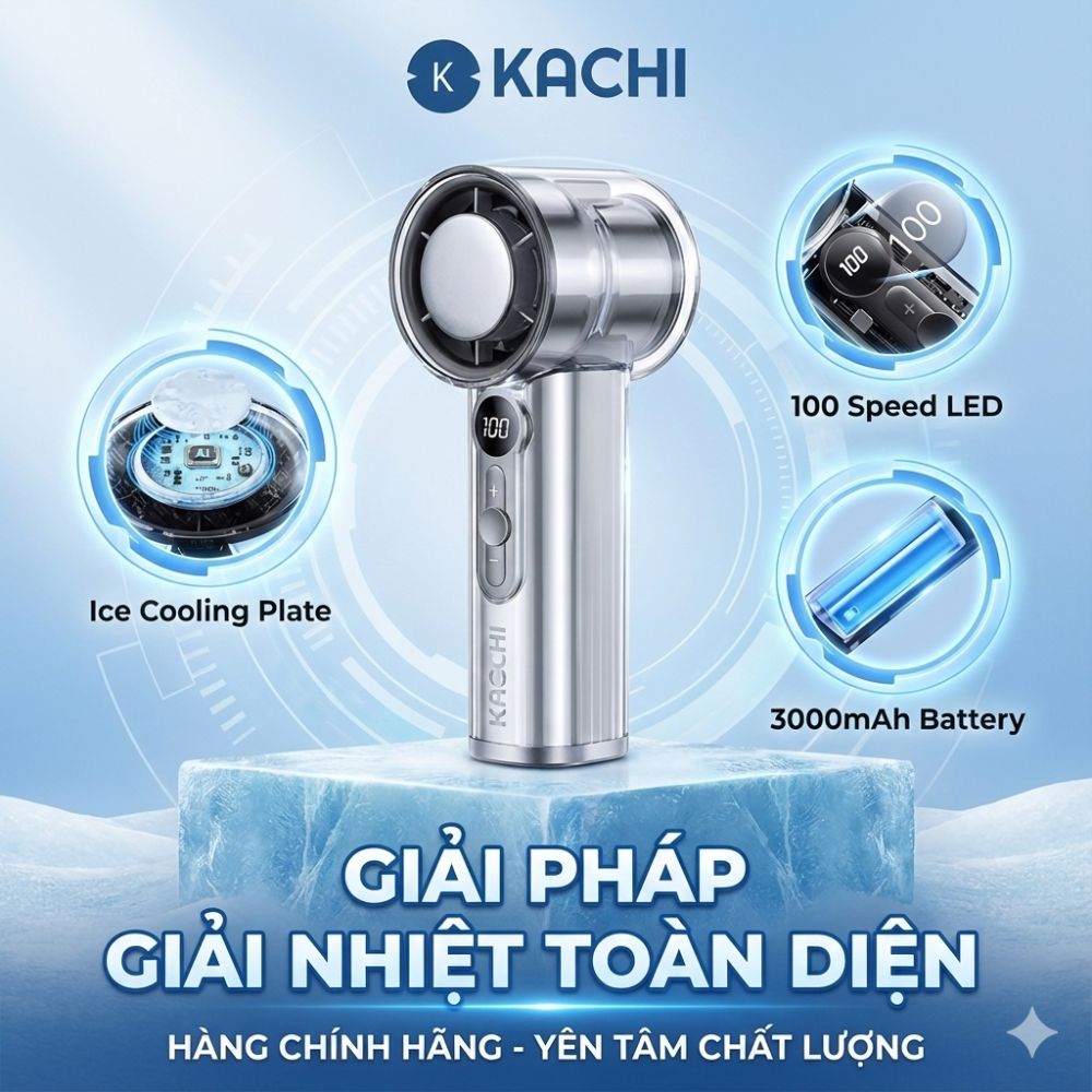 Quạt Sò Lạnh Cầm Tay Kachi MK419: Mát Lạnh Tức Thì, Đánh Tan Nóng Bức!_thumbnail_9