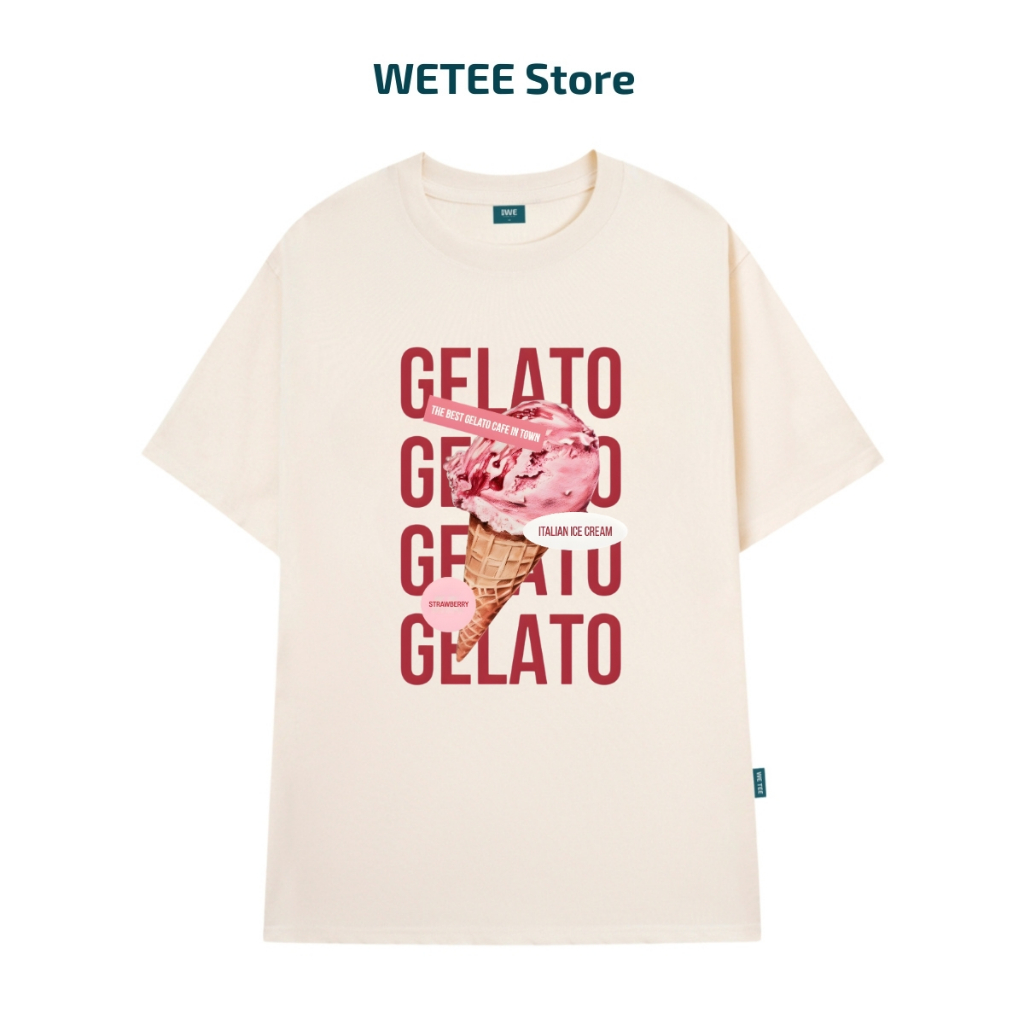 Áo thun unisex UX30-1170 GELATO hình kem hồng dáng oversized local brand WETEE_thumbnail_3