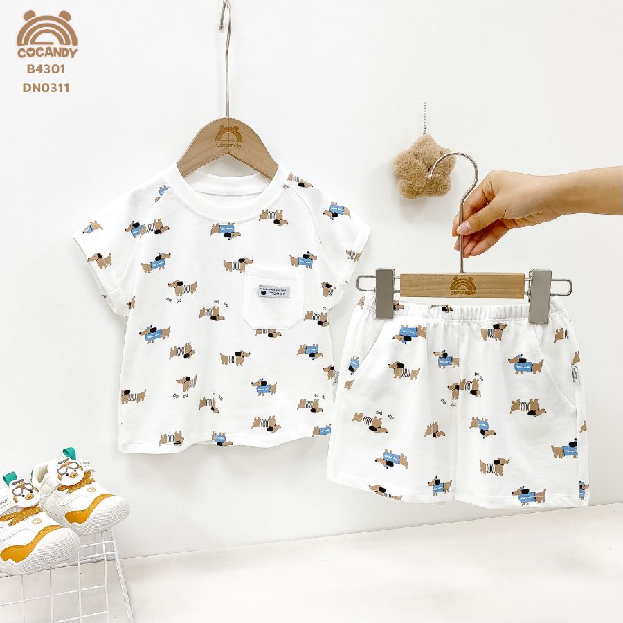 Bộ cộc TRẮNG họa tiết hình cún Dachshund_thumbnail_2