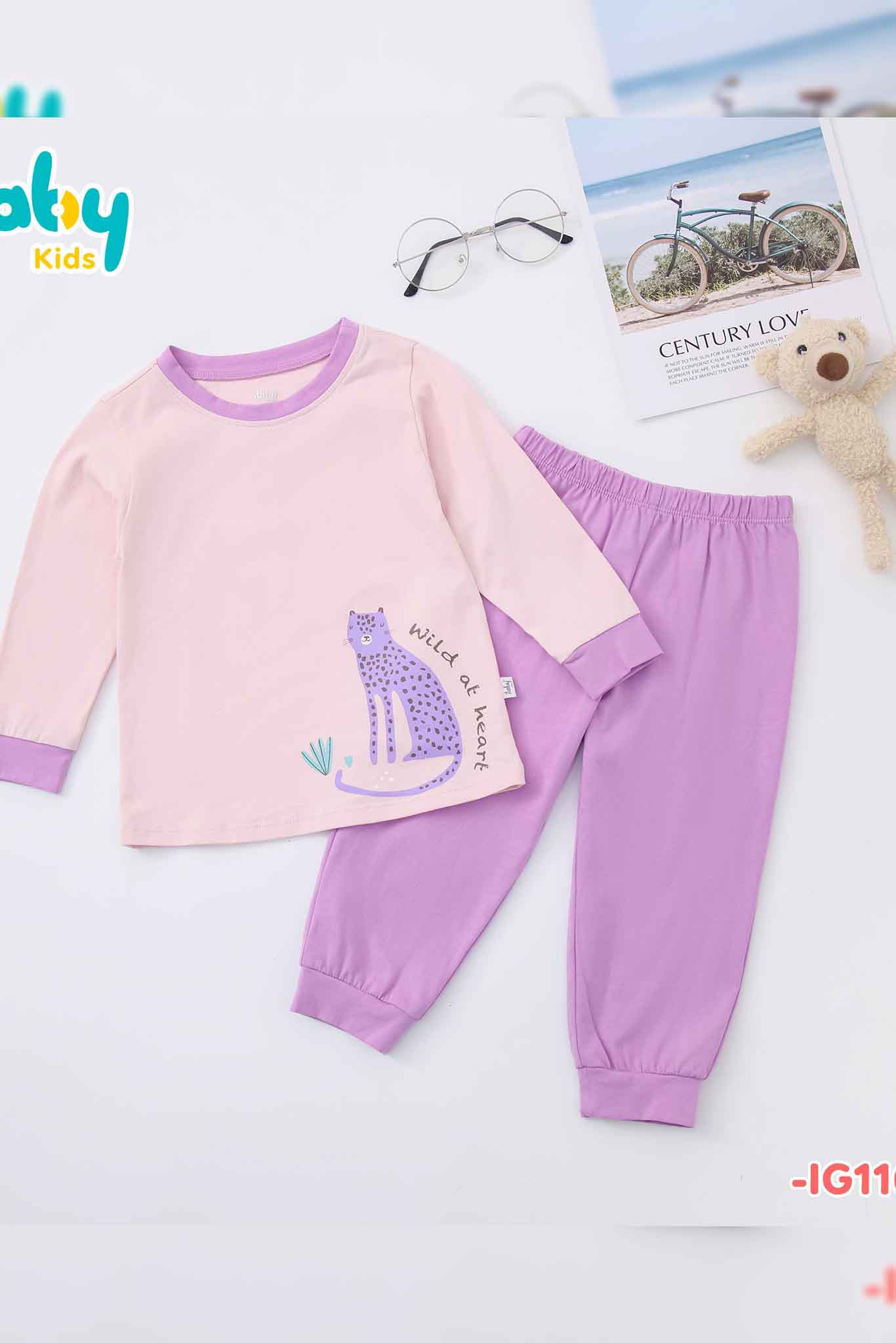 Bộ thun bé gái in hình trên áo_thumbnail_3