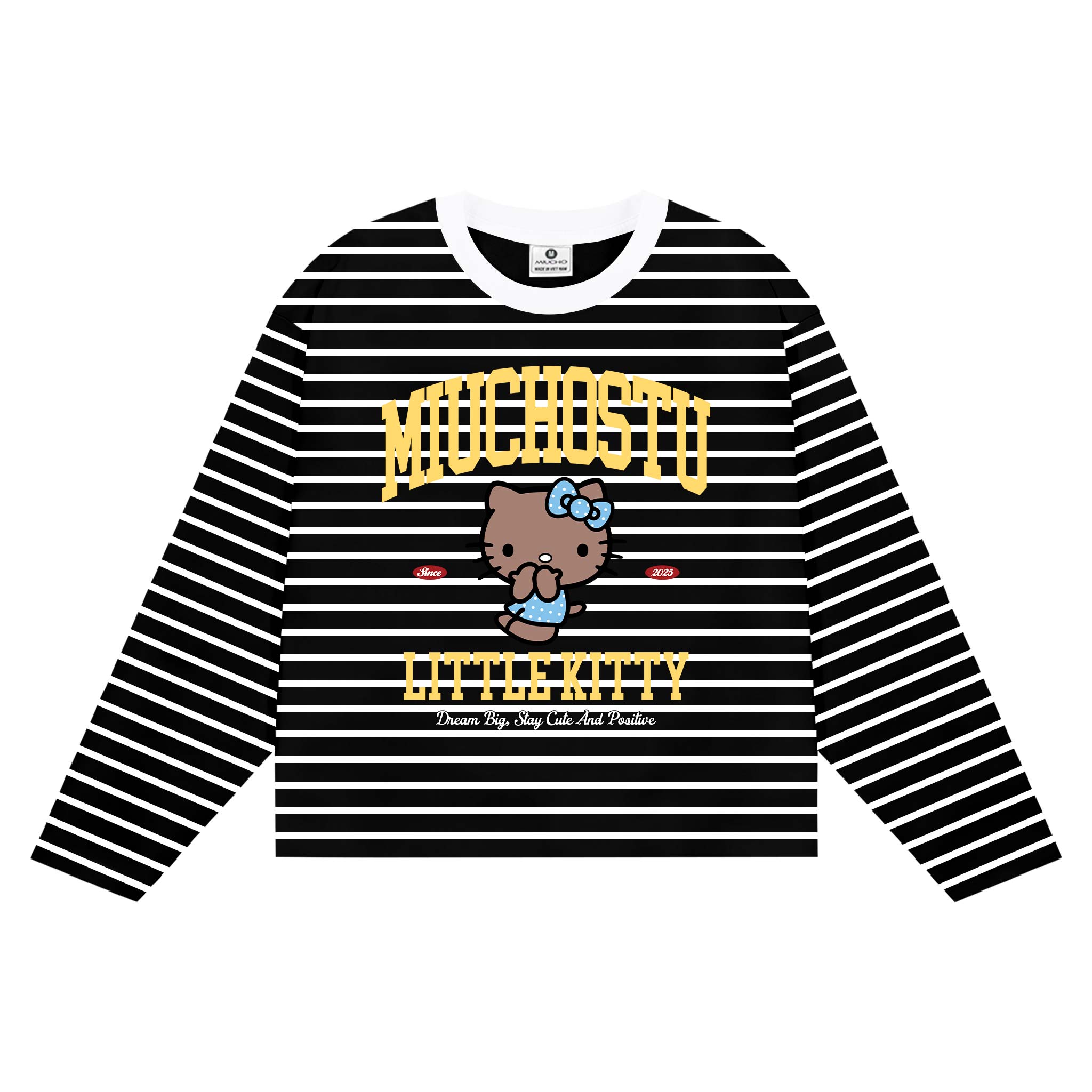 Áo thun boxy nữ tay dài Miucho vải bo rip thoáng mát cổ tròn Kitty đáng yêu in mix 2697_thumbnail_10