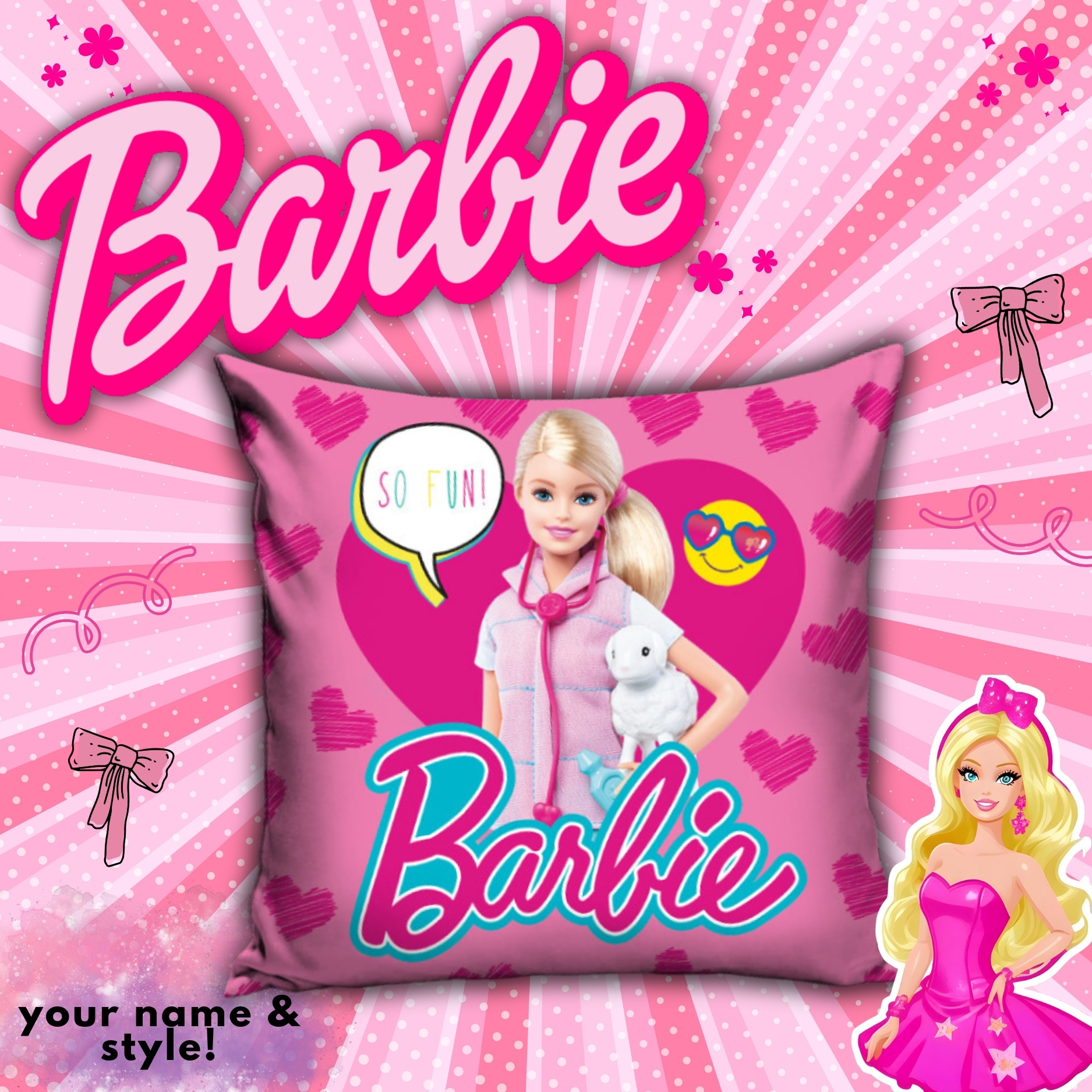 Barbie Theme Pillow