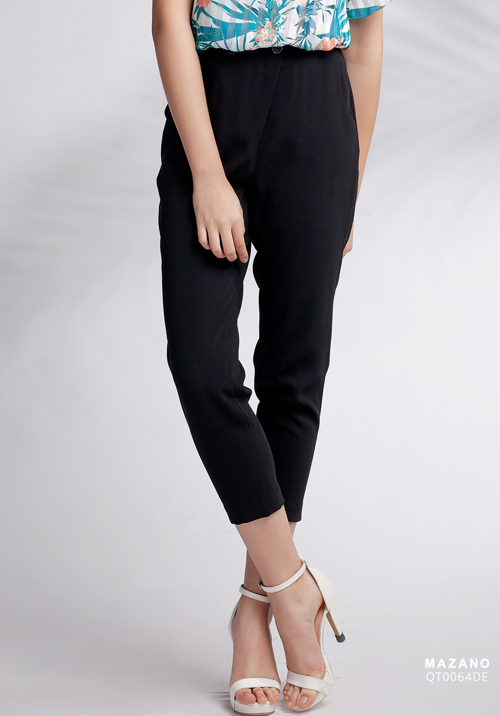 Quần ống đứng cạp tiêu chuẩn vải Tuytxi dày màu đen_thumbnail_2