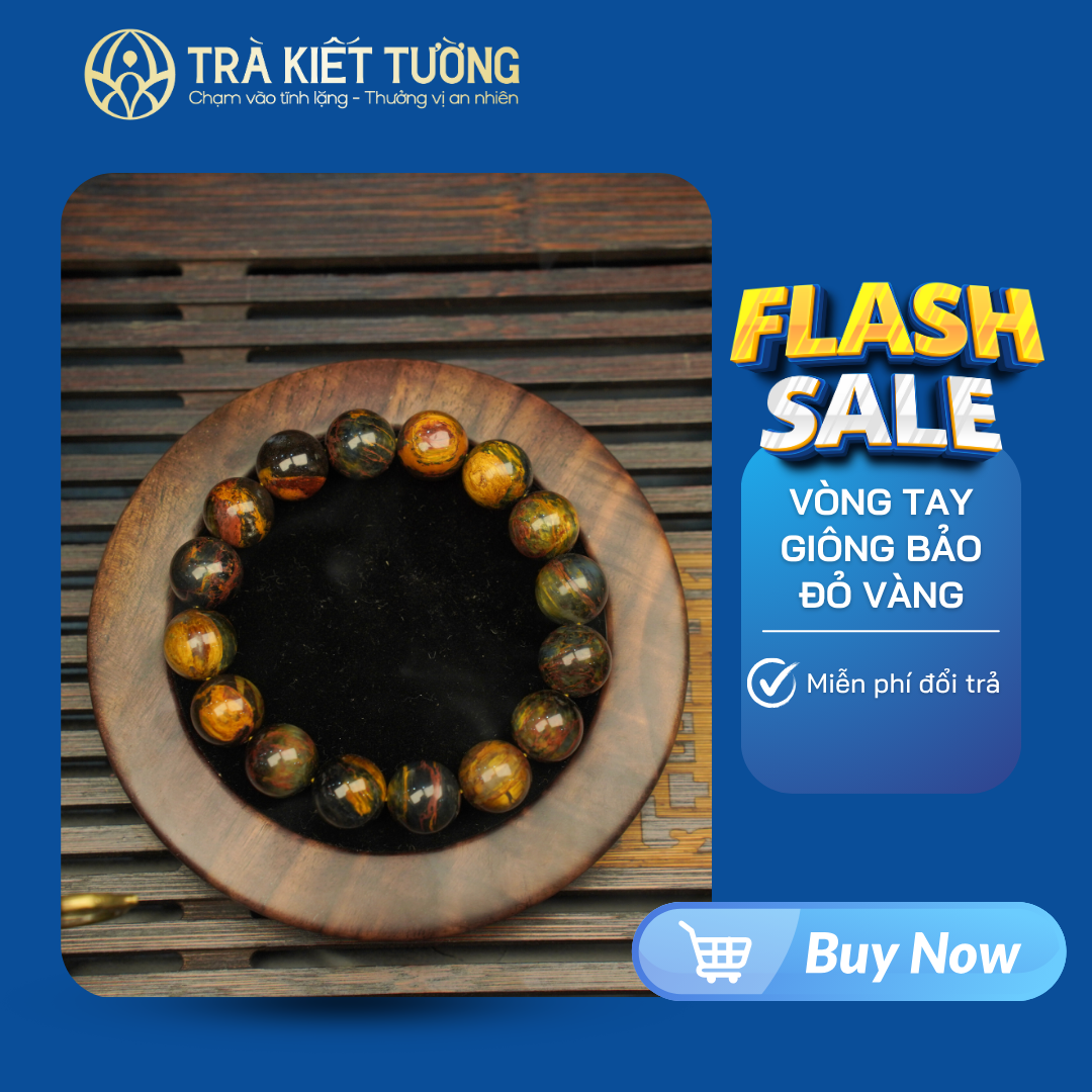 VÒNG TAY GIÔNG BẢO ĐỎ VÀNG 13LI