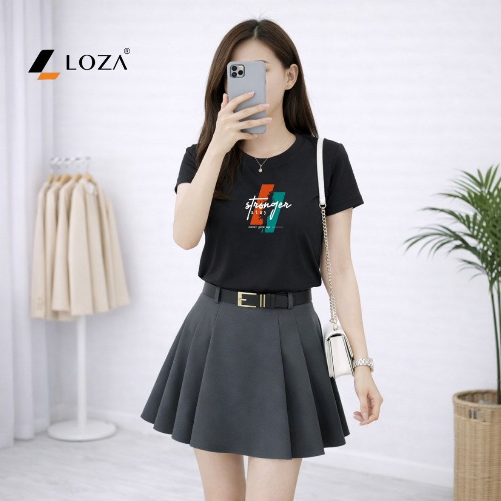 [Form vừa] Áo phông nữ dáng vừa màu đen nhiều hình xinh - Loza G0453_thumbnail_4