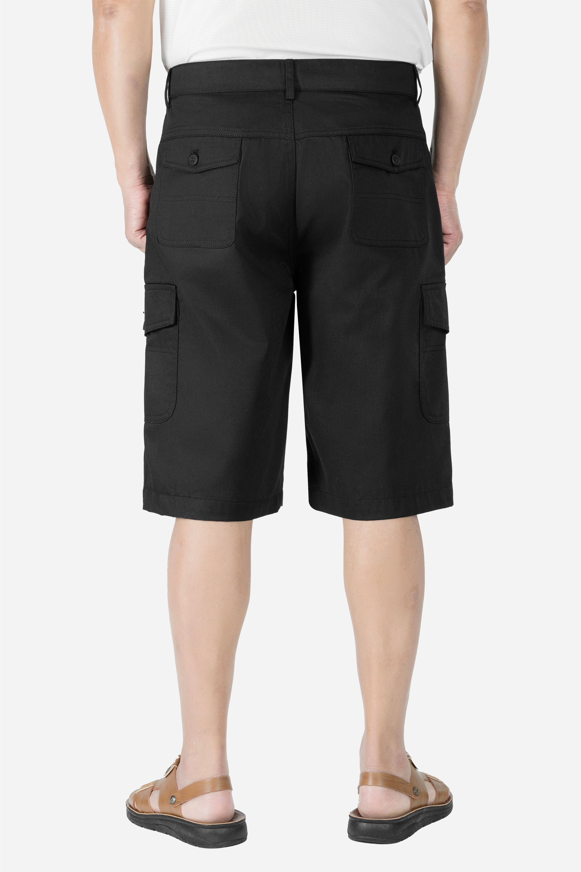 Quần Soọc Kaki Túi Hộp Nam Trung Niên ANCHI Dáng Suông Dài Qua Gối Màu Vỏ Đỗ_thumbnail_14