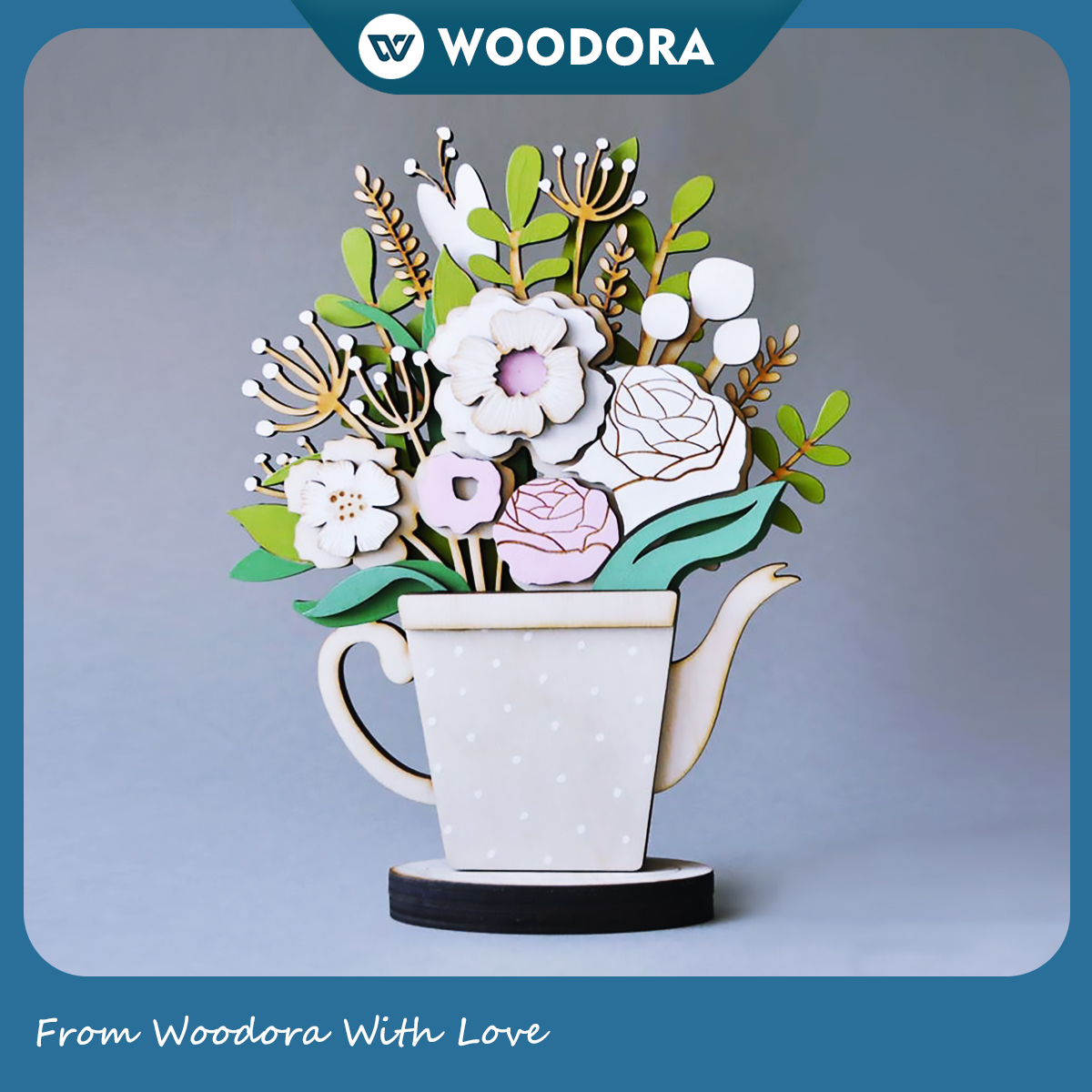 Bình Hoa Bất Tử - Bình hoa gỗ trang trí độc đáo, để bàn học, bàn làm việc (size 15x20 cm)