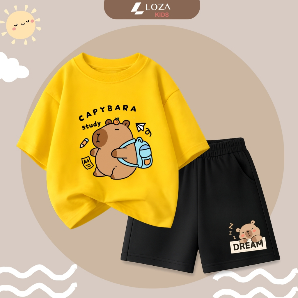 Set bộ bé trai, bé gái hình capybara đeo cặp - Loza Kids SB483_thumbnail_5