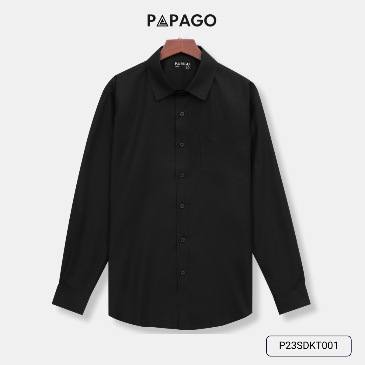 Áo sơ mi nam trung niên PAPAGO tay dài vải kate màu trơn - P23SDKT001_thumbnail_9