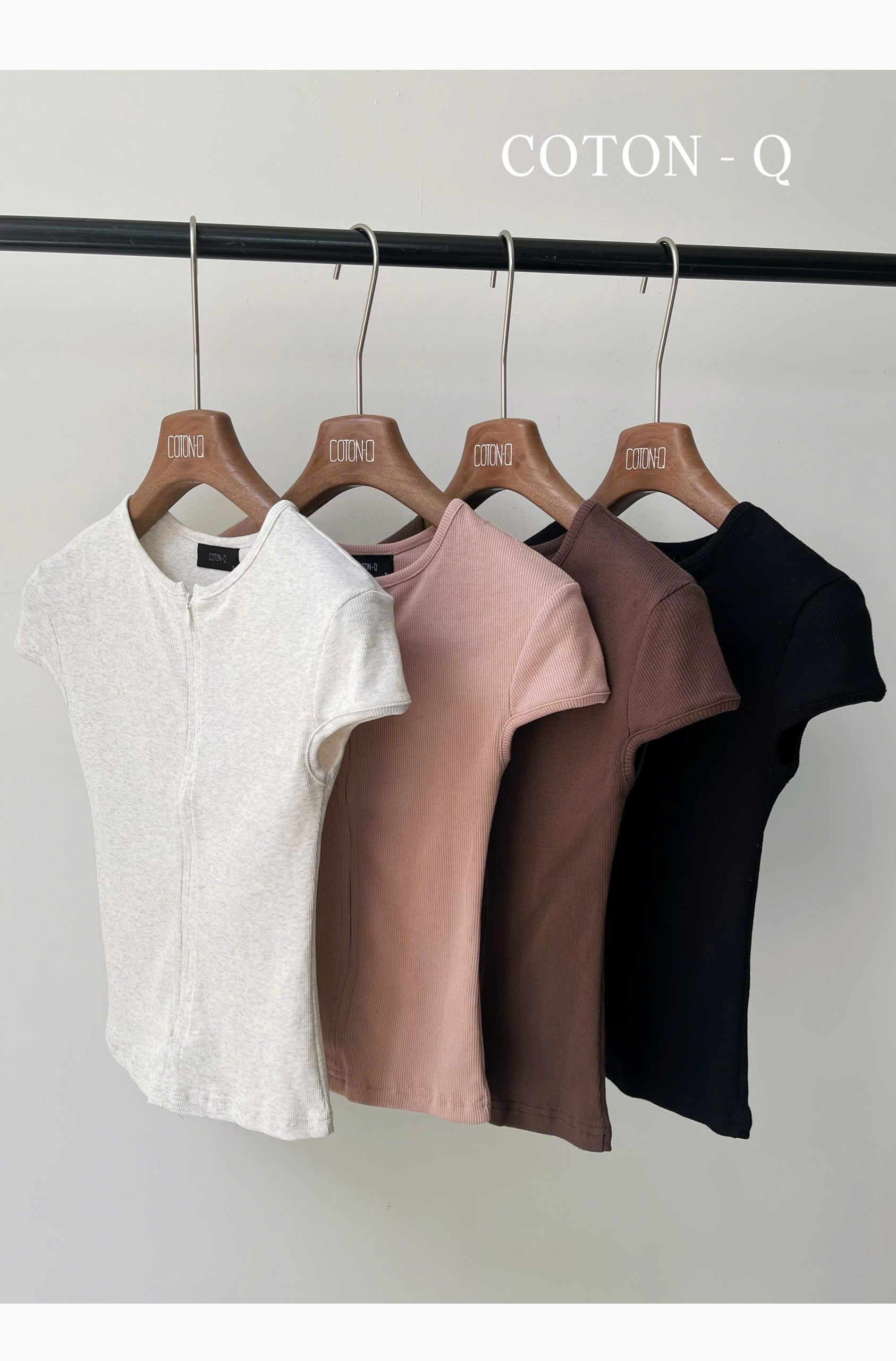 HA834 - Set 2 áo thun gân khóa kéo ( NGẪU NHIÊN )