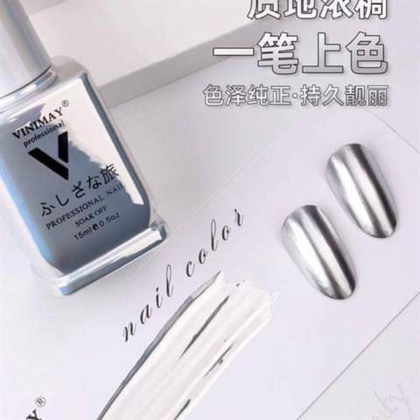 Sơn gel lẻ - Metallic Gel Silver - Vinimay
