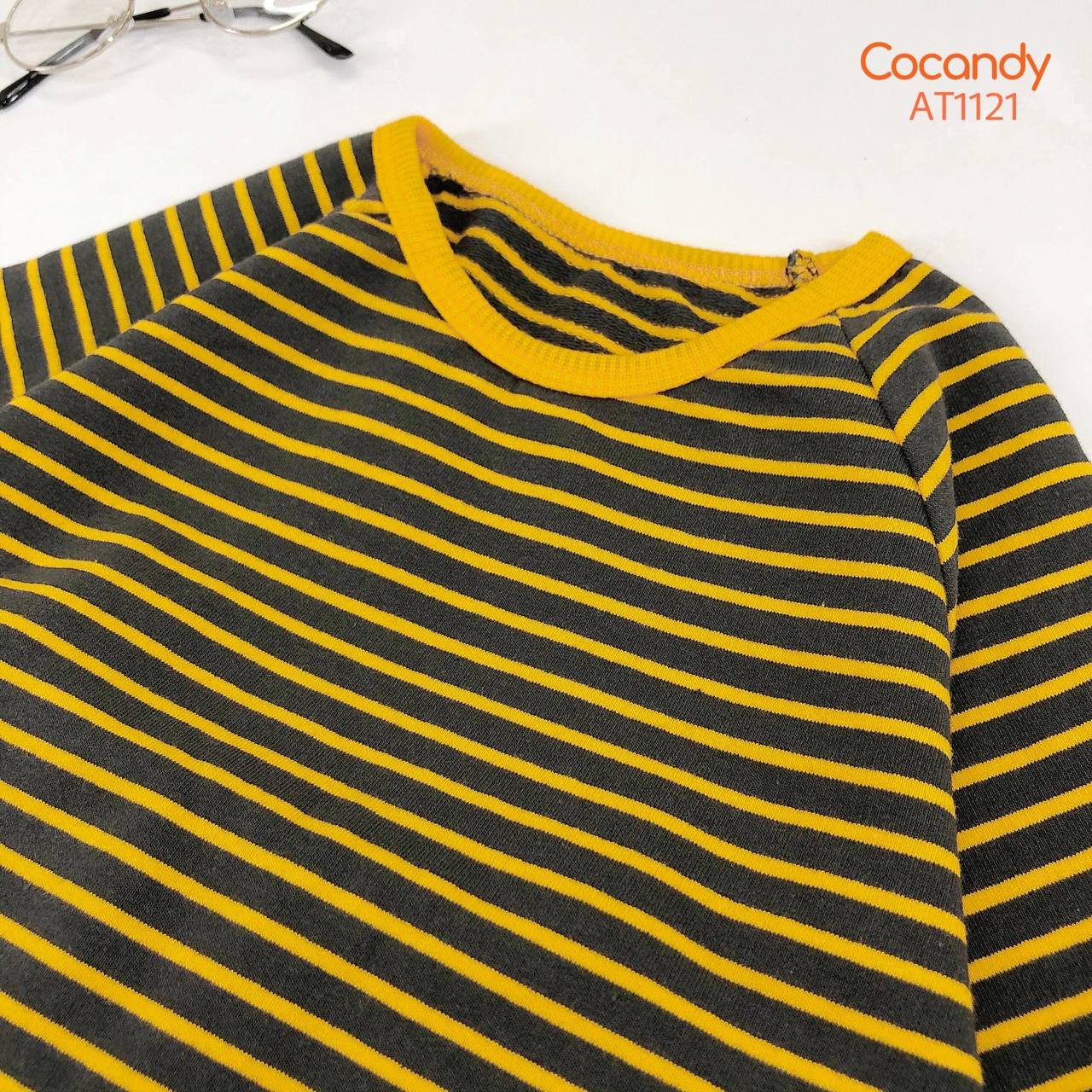 Áo thun kẻ ĐEN VÀNG dài tay_thumbnail_1
