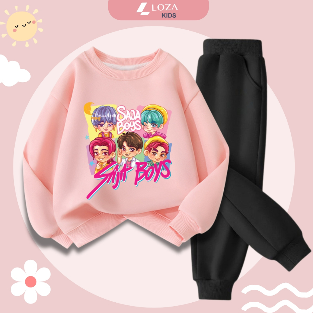 Set bộ nỉ bé gái in hình nhóm nhạc Huntrix - Loza Kids BI545