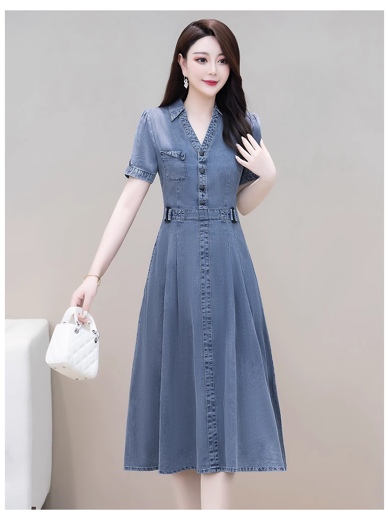 16559-Đầm  xòe jean lụa denim eo nẹp phụ kiện  ( jean lụa)_thumbnail_0