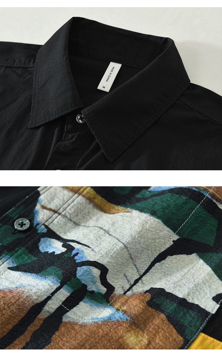 Áo Sơ Mi Nam Ngắn Tay Kiểu Nhật – In Họa Tiết Nghệ Thuật, Form Rộng, Cotton Thoáng Mát_thumbnail_5