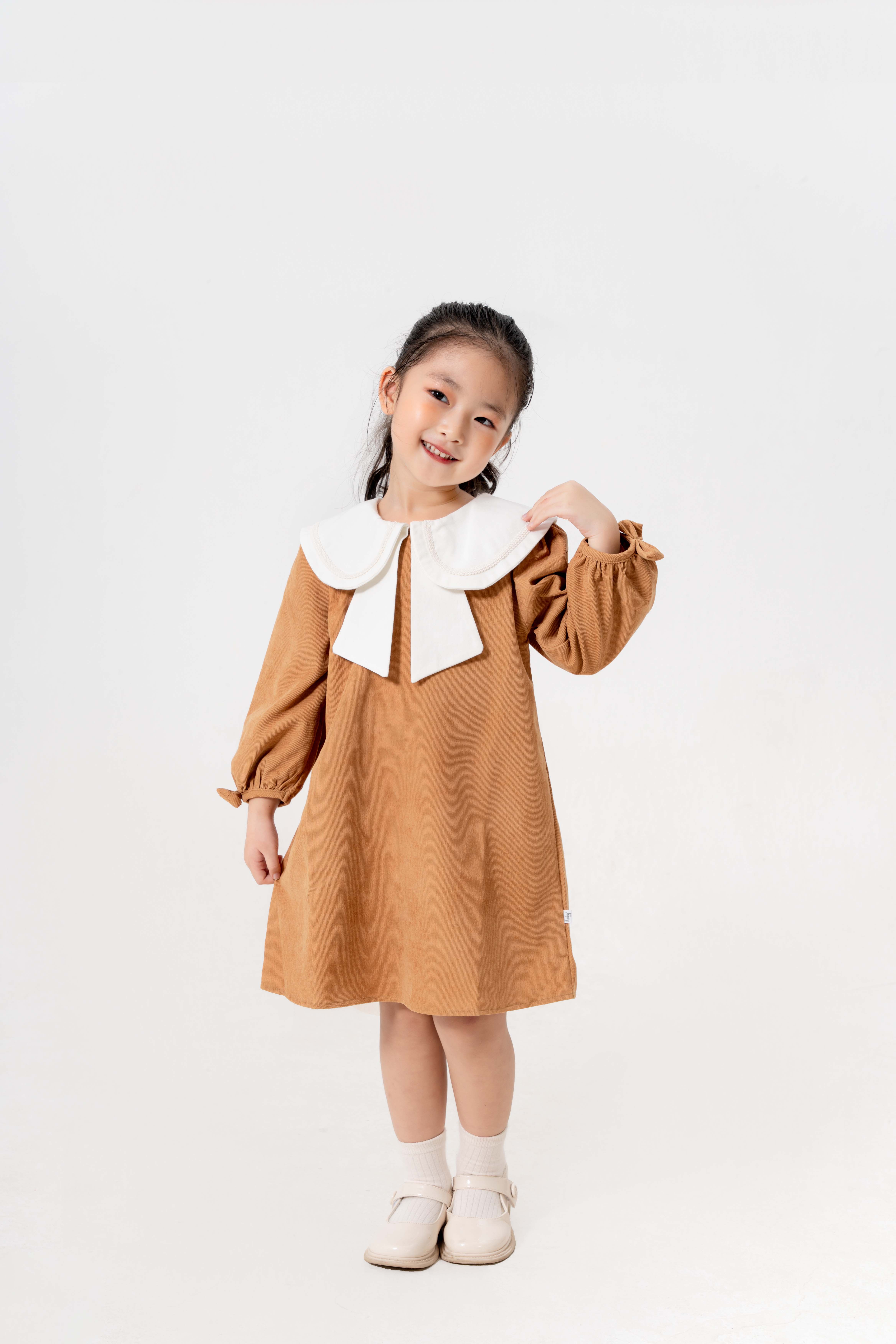 Váy nhung phối lá cổ nơ_thumbnail_3