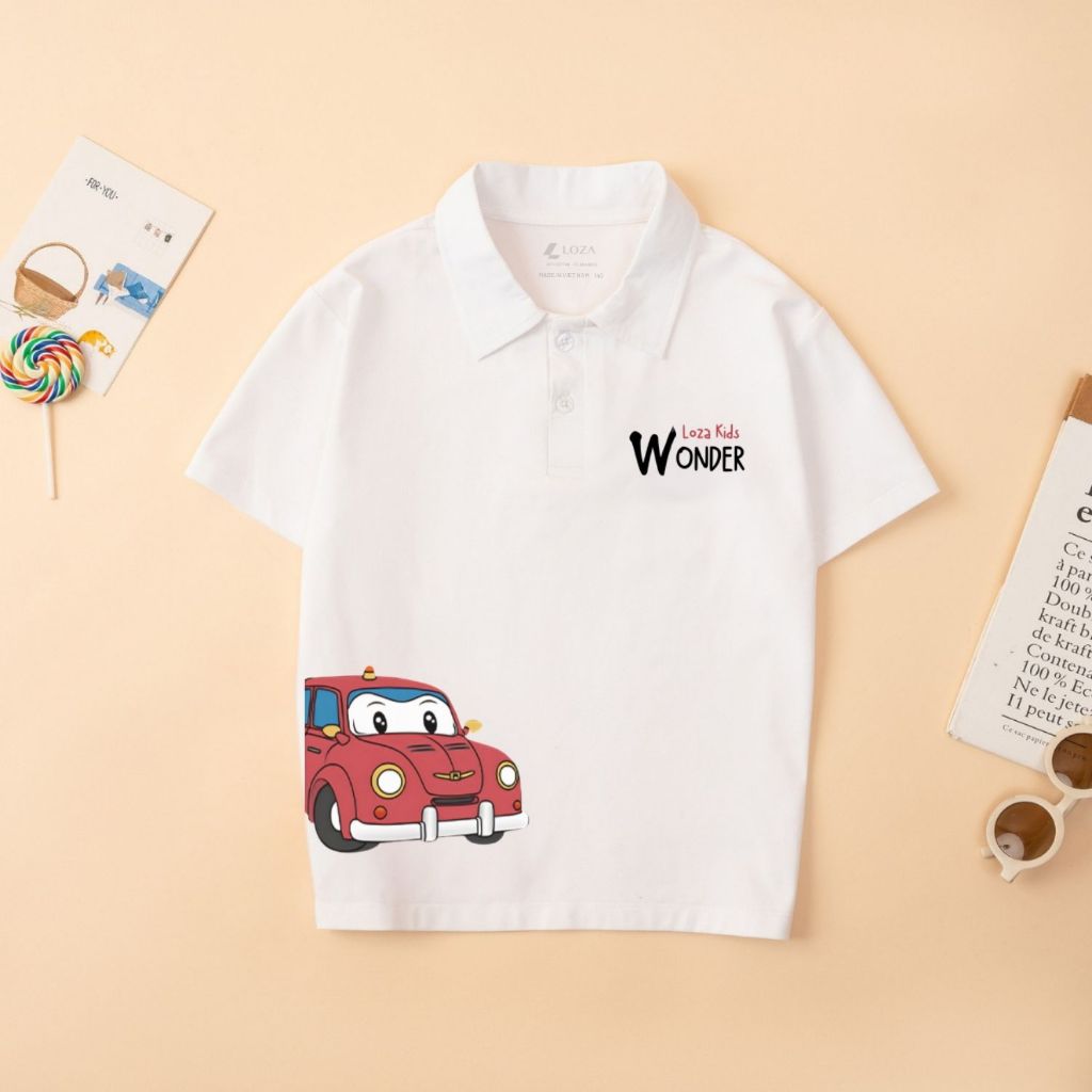 Áo polo bé trai in hình ô tô cotton - Loza Kids PL3051_thumbnail_1