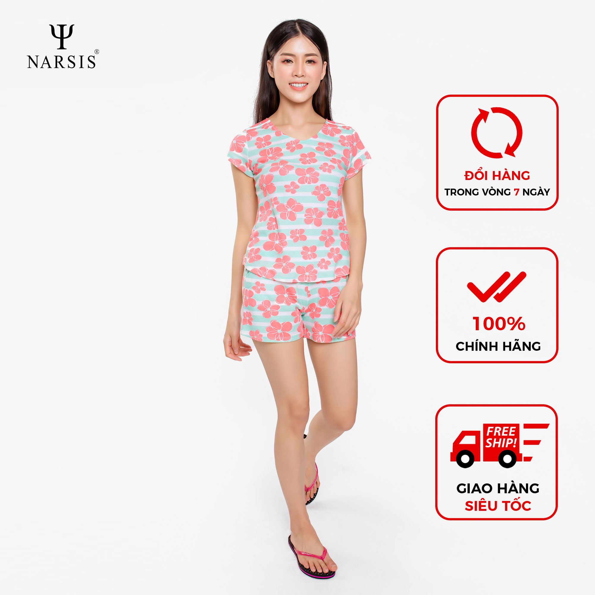 BỘ HÈ NỮ M9006 NARSIS CHẤT LIỆU THOÁNG MÁT, DỄ CHỊU, THOẢI MÁI CẢ NGÀY, DỄ VẬN ĐỘNG