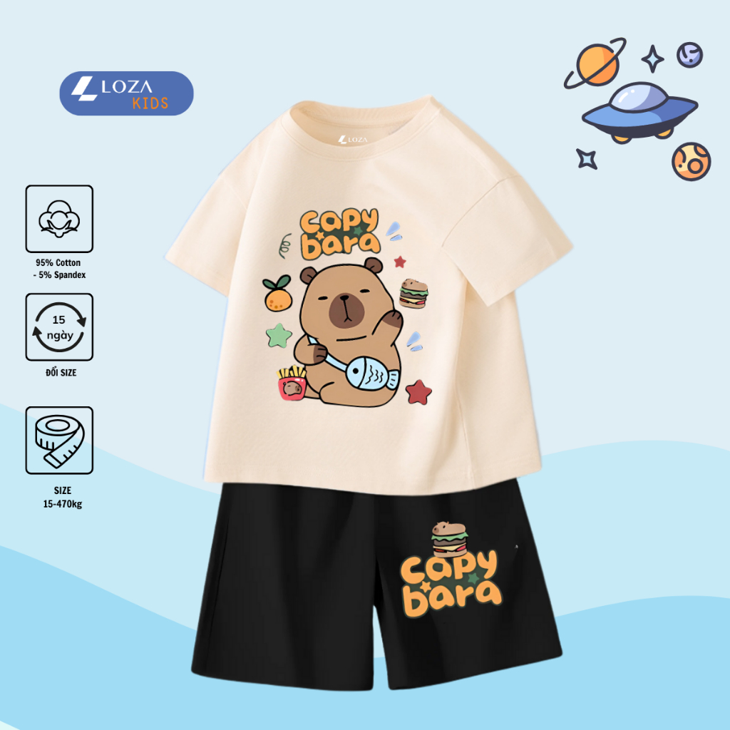 Bộ đồ bé trai in hình Capybara -  Loza Kids SB224_thumbnail_0