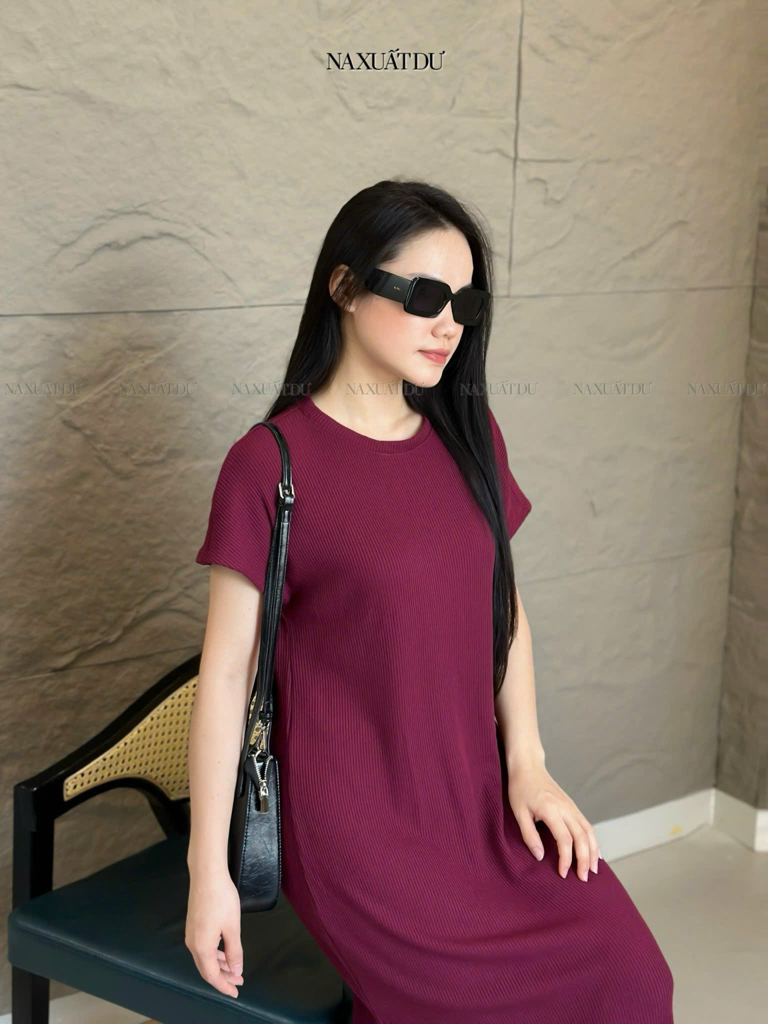 Đầm dài suông xẻ tà nữ 