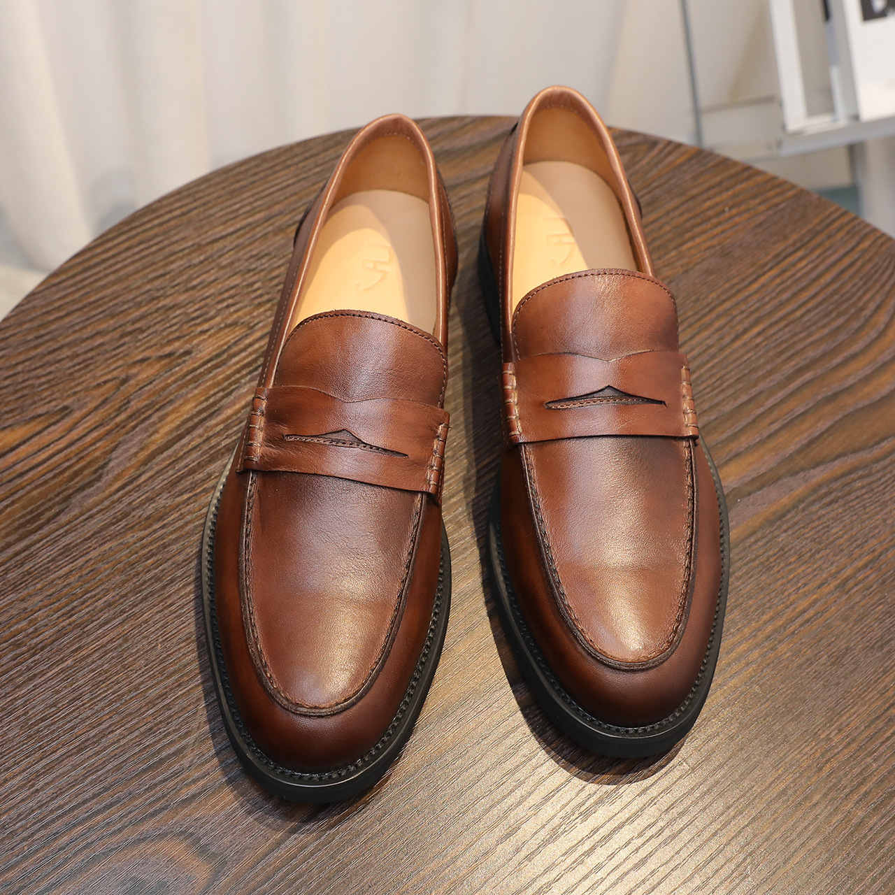 Giày nam cổ điển Anh quốc, giày da công sở đơn giản, giày lười thời thượng, giày da nam cổ điển thoải mái_thumbnail_6