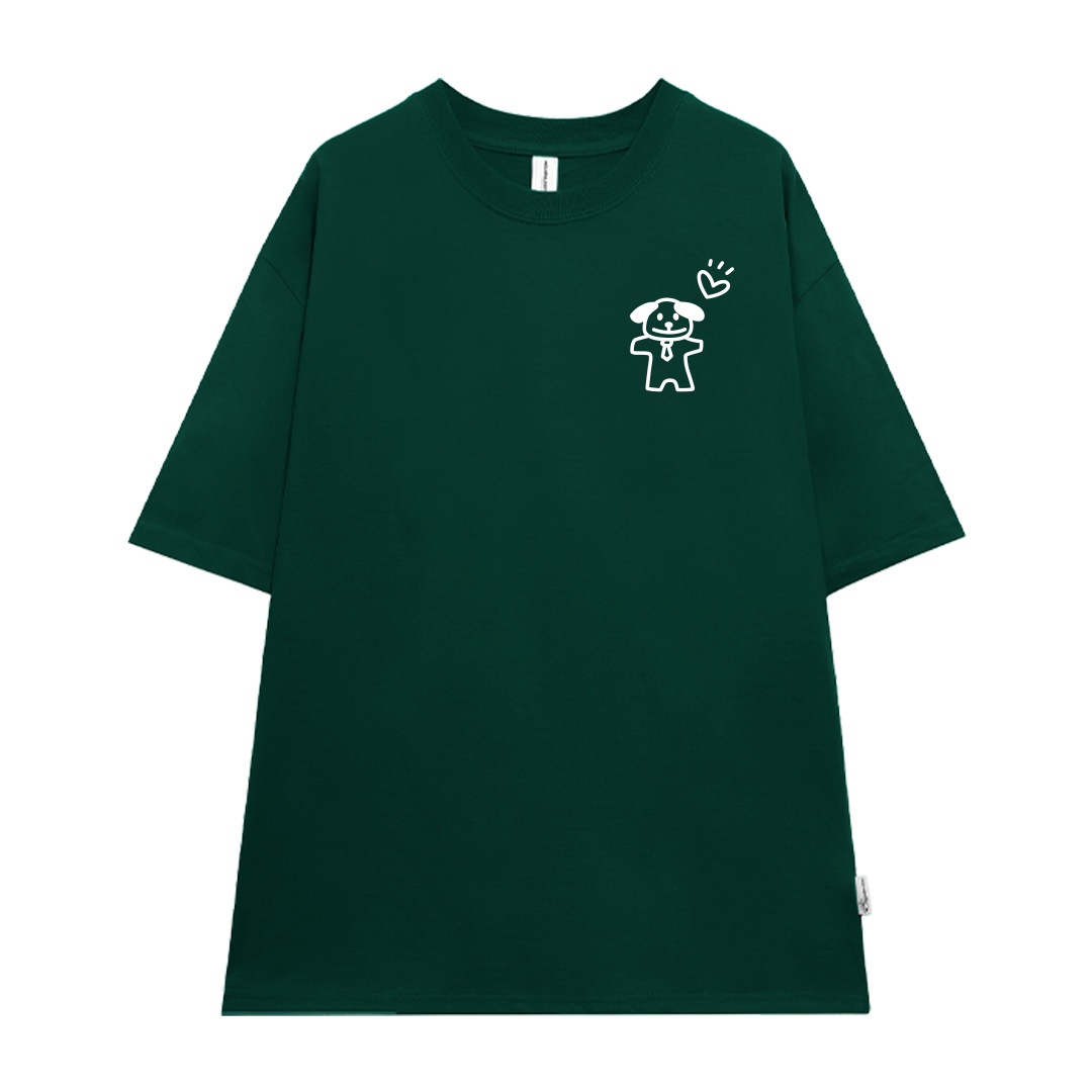 Áo thun cặp đôi couple chú cún đáng yêu from rộng ATD1365 Miucho vải cotton cổ tròn in artwork_thumbnail_0